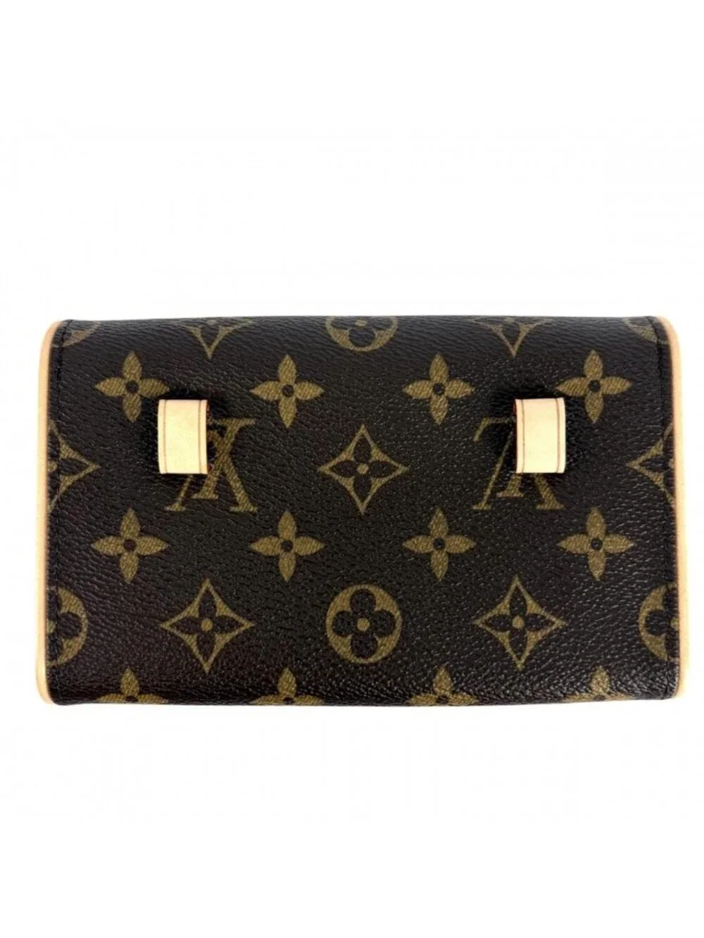 Louis Vuitton Waist Bag Monogram Pochette Florentine Pouch Brown Gold